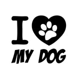 I Love My Dog Paw Sticker - cartattz1.myshopify.com