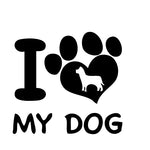 I Love My Dog paw Sticker 1 - cartattz1.myshopify.com