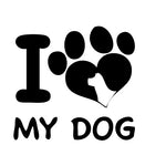 I Love My Dog paw Sticker 2 - cartattz1.myshopify.com