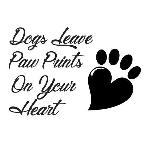Dogs Leave Paw Prints on Your Heart Cut File for Silhouette -  Israel