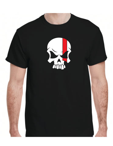 Firefighter Shirt Skull Thin Red Line - cartattz1.myshopify.com