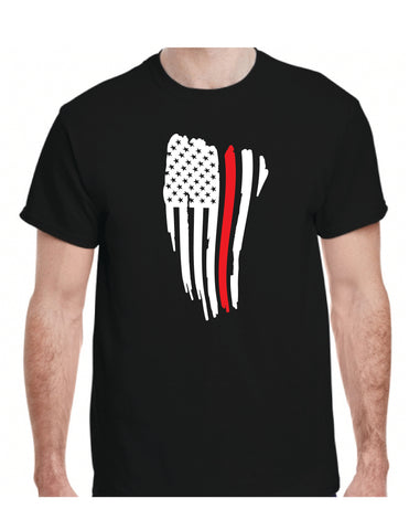 Firefighter Shirt American Flag Thin Red Line - cartattz1.myshopify.com