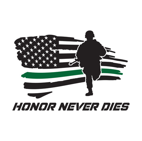 Military Decal Honor Never Dies Soldier Running American Flag - cartattz1.myshopify.com
