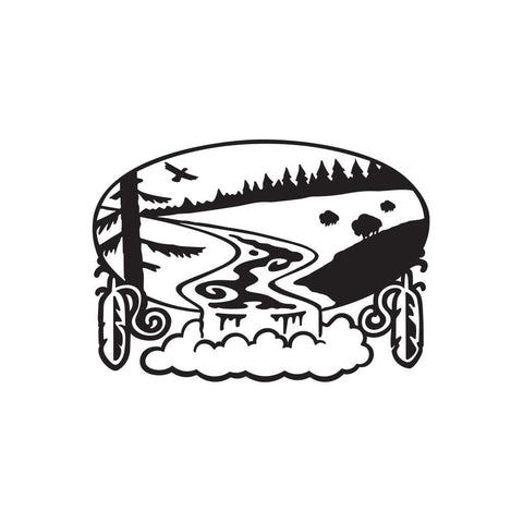 Native American River Sticker 1 - cartattz1.myshopify.com