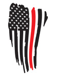 Firefighter Decal Weathered American Flag Thin Red Line - cartattz1.myshopify.com