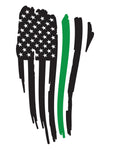 Military Decal Weathered American Flag Thin Green Line - cartattz1.myshopify.com