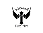 In Memory of Cross Decal with Wings - cartattz1.myshopify.com