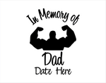 In Memory of Dad Muscle Man Decal - cartattz1.myshopify.com